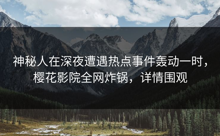 神秘人在深夜遭遇热点事件轰动一时，樱花影院全网炸锅，详情围观